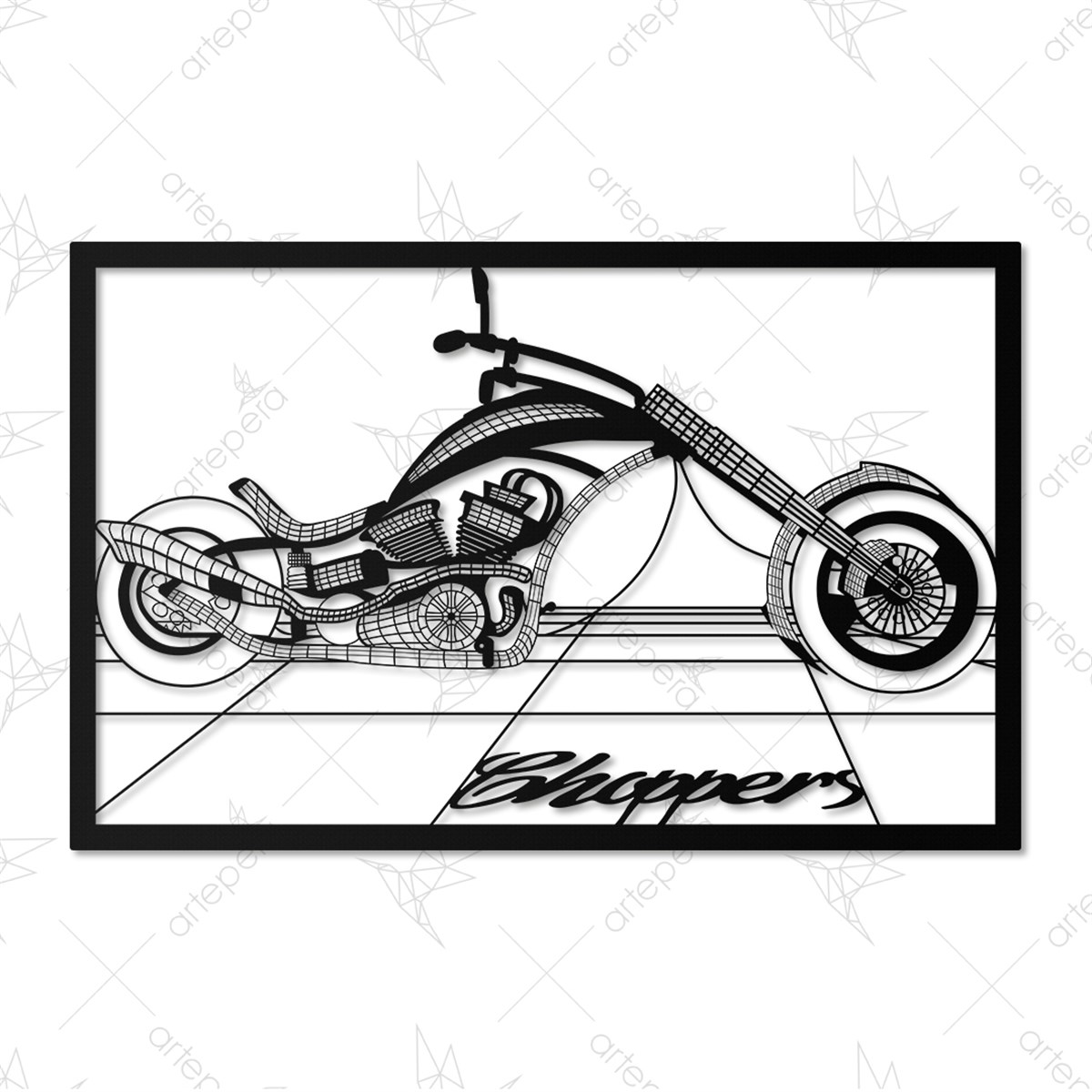 1200x1200 Chopper Metal Wall Art