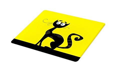 466x290 lunarable cat cutting board, cartoon style drawing