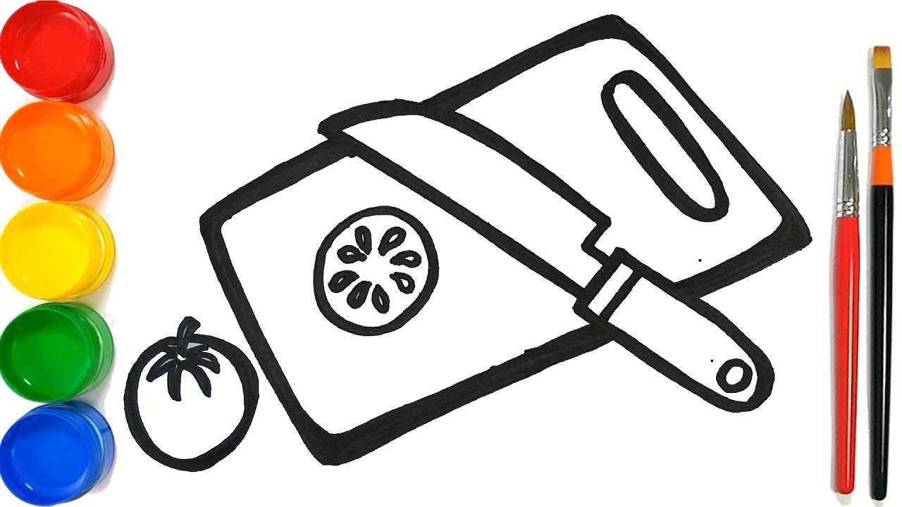 1280x720 Glitter Toy Kitchen Cutting Board And Fruits Coloring And Drawing