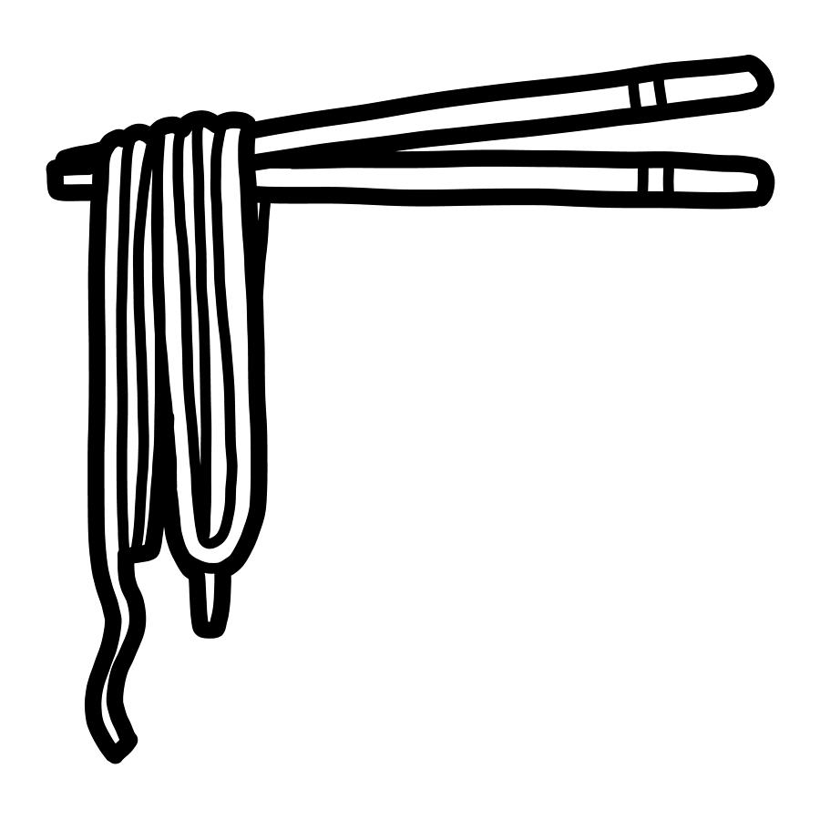 900x900 chopsticks and noodle drawing
