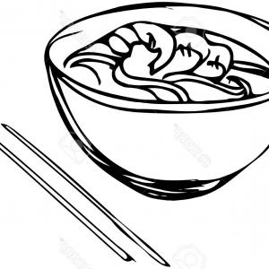 300x300 photostock vector black and white vector sketch of chinese noodles