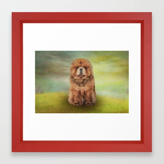 550x550 Drawing Dog Chow Chow Framed Art Print