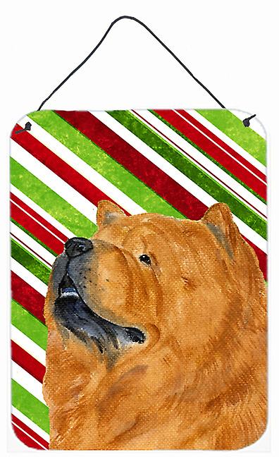 396x648 Chow Chow Candy Cane Holiday Christmas Metal Wall Or Door Hanging