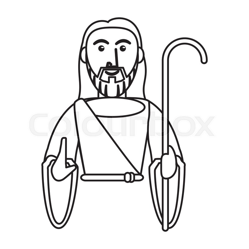 800x800 Jesus Christ Catholic Symbol Outline Stock Vector Colourbox