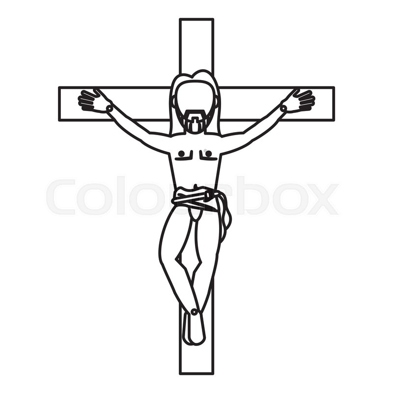 800x800 jesus christ crucifixion cross sacred stock vector colourbox