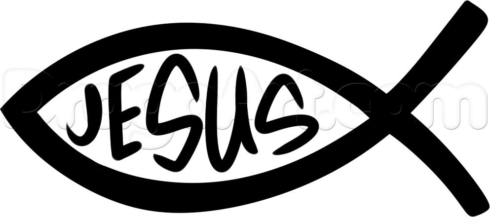 993x440 how to draw a christian fish, ichthys, step