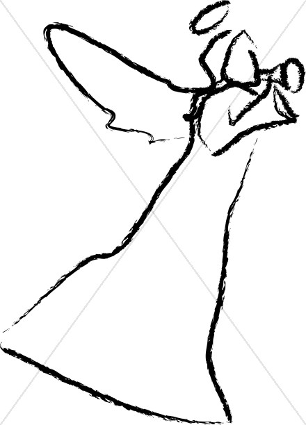 440x612 Angel Sounding Horn Religious Christmas Clipart