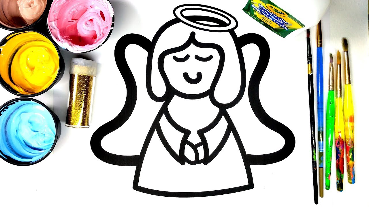 1280x720 Painting Christmas Angel Painting Pages