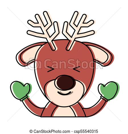 450x470 Christmas Animals Design Cute Deer With Boots And Gloves Over