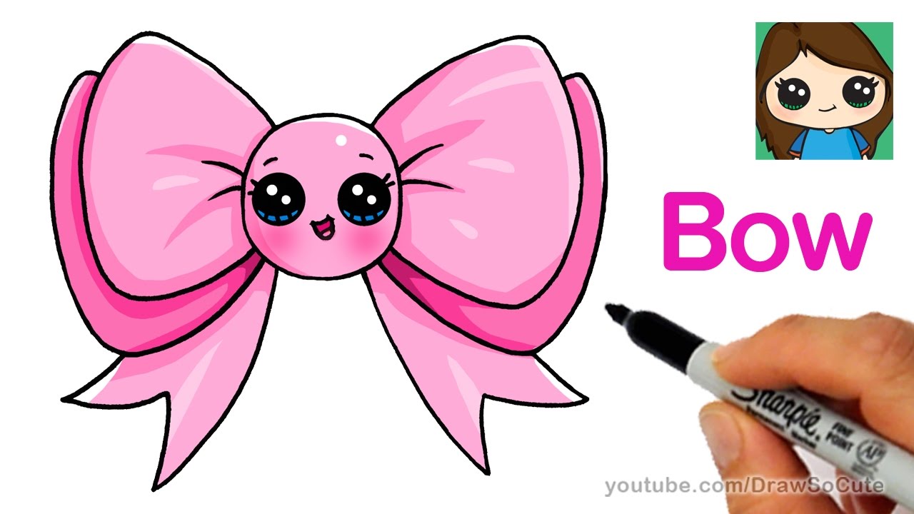 1280x720 How To Draw A Cute Bow Easy