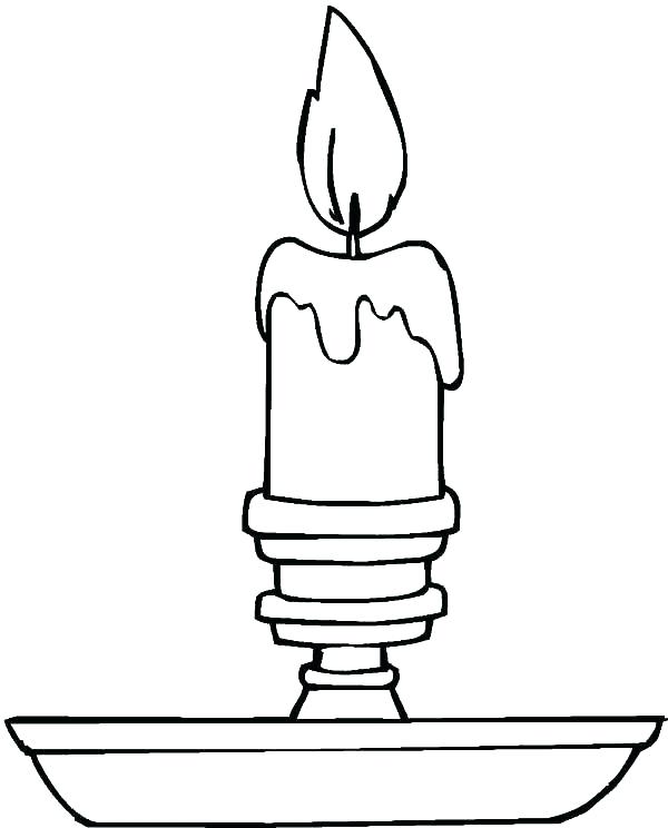 600x744 Christmas Candle Coloring Pages