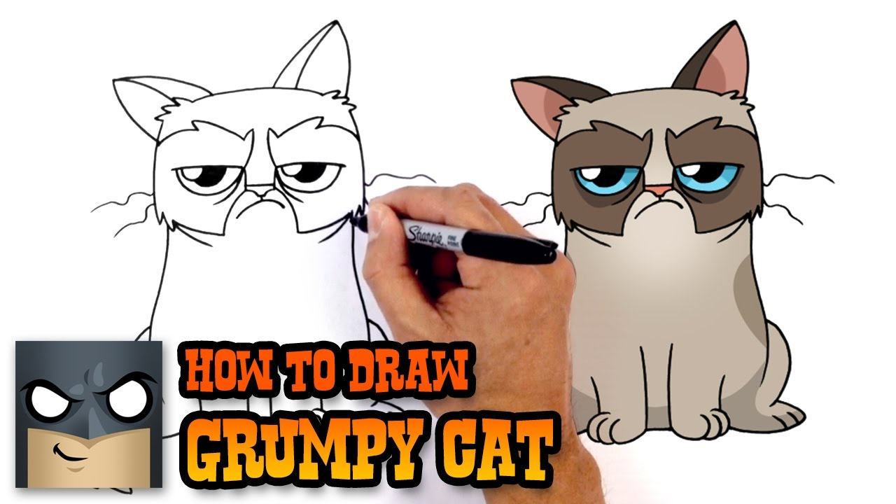 1280x720 excelent how to draw a cartoon grumpy cat google search