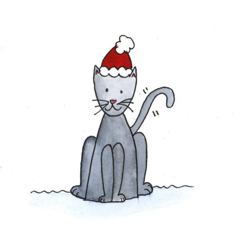 794x784 Three Pack Cat Themed Christmas Cards Etsy