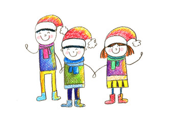339x240 Cute School Or Kindergarten Children Wearing Christmas Hats Kids