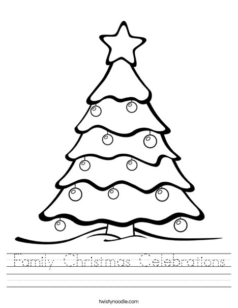 468x605 Family Christmas Celebrations Worksheet