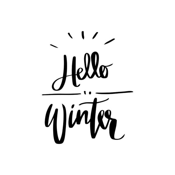 600x600 Hello Winter Hand Written Lettering About Christmas, New Year