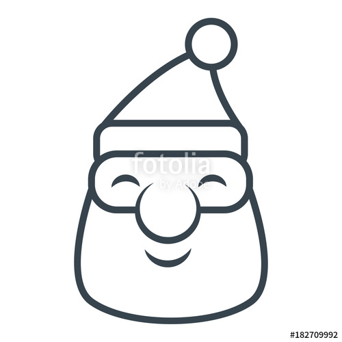 500x500 Santa Claus Vector Line Icon Christmas Celebration Sign Stock