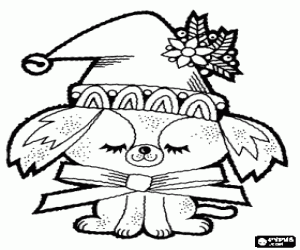 300x250 A Dog In Christmas Celebration Coloring