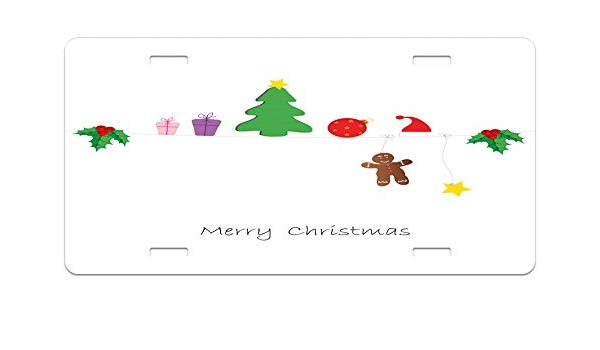 600x350 ambesonne kids christmas license plate, border