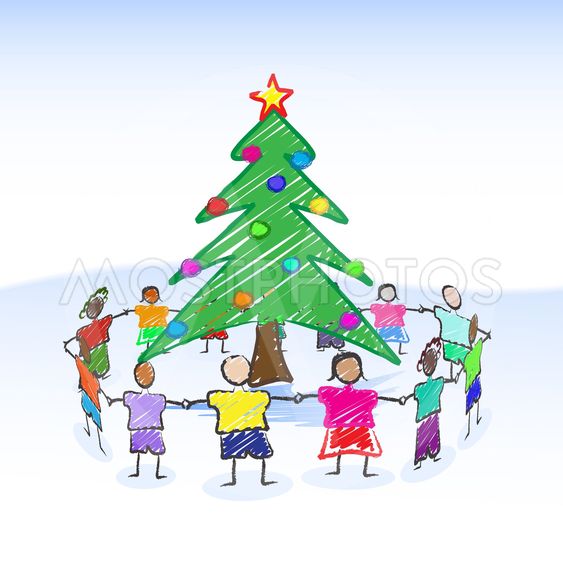 563x563 Christmas Tree Drawing