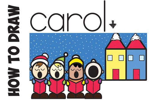500x332 how to draw cute cartoon christmas carolers singing word cartoon