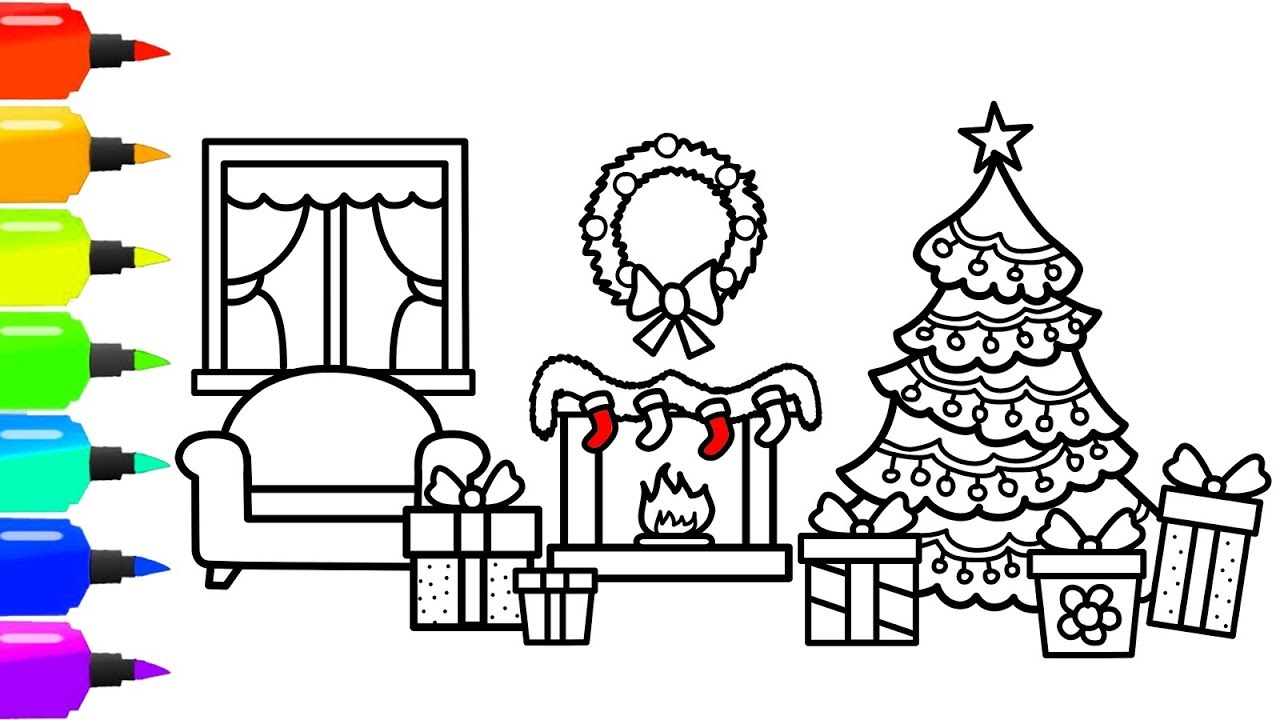 1280x720 How To Draw A Christmas Room For Christmas