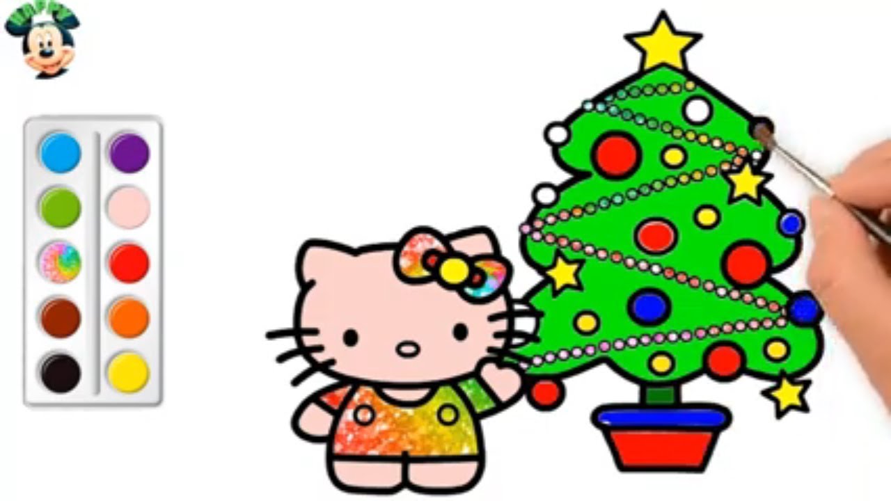 1280x720 Kitty And Christmas Tree