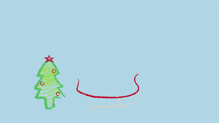 852x480 Children Drawing Christmas Stock Footage Video