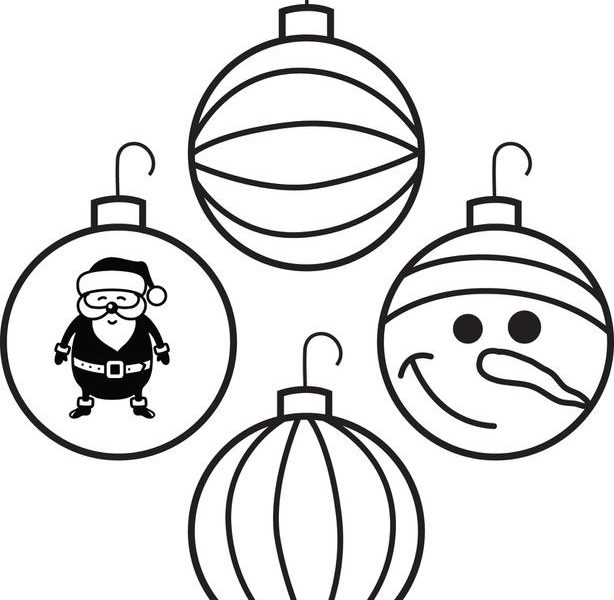 614x600 Christmas Tree Decorations Drawing Images