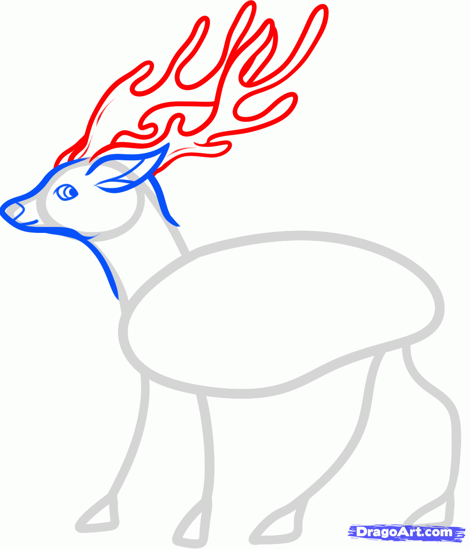 940x1096 Draw A Christmas Deer, Step