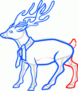 259x302 How To Draw A Christmas Deer, Step