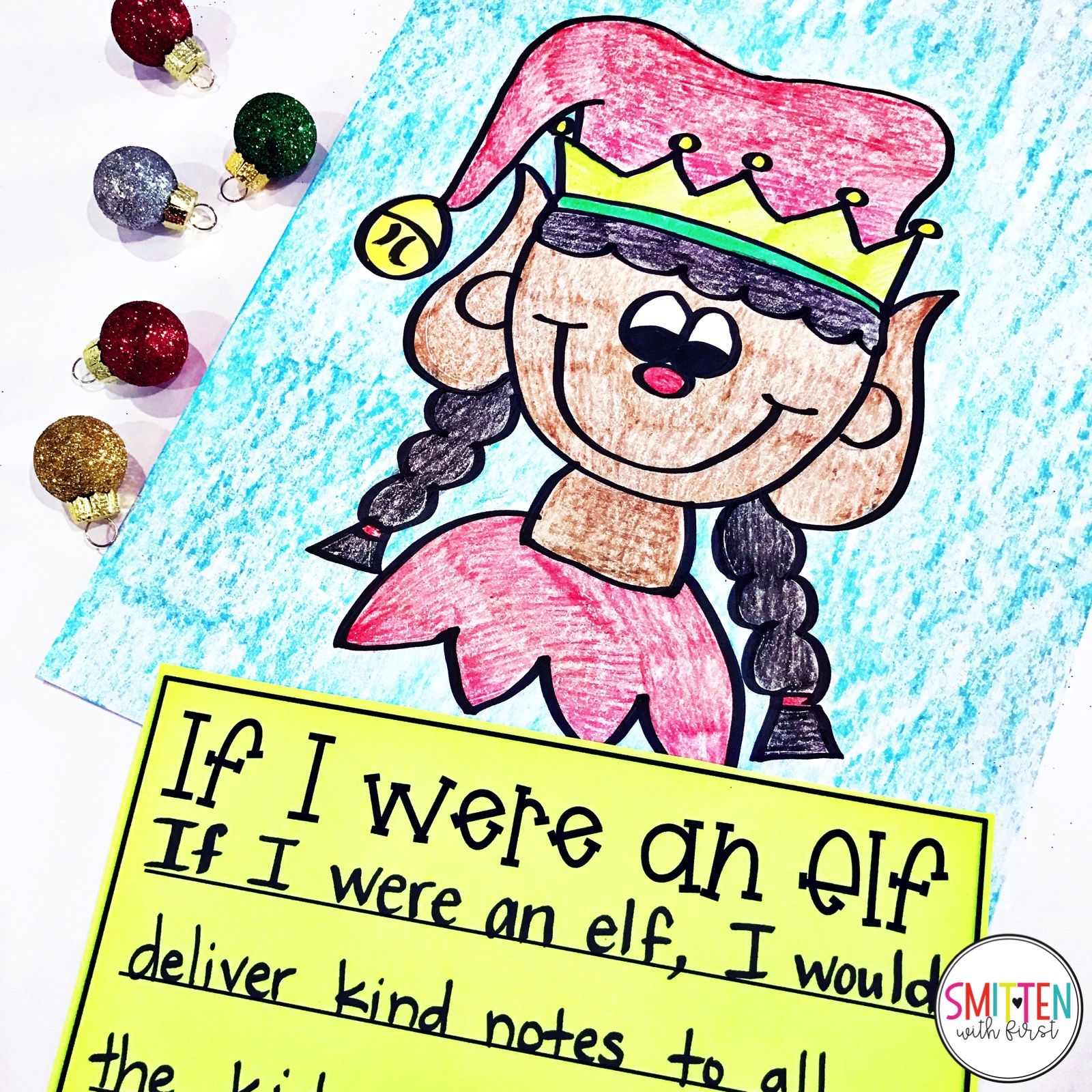 1600x1600 Elf Writing Directed Drawing Freebie Christmas