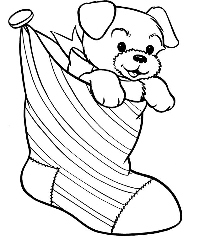 650x766 Christmas Dog Printable Coloring Pages
