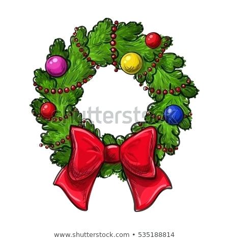 450x470 Drawing Of A Christmas Wreath Holly Wreath Isolated On White