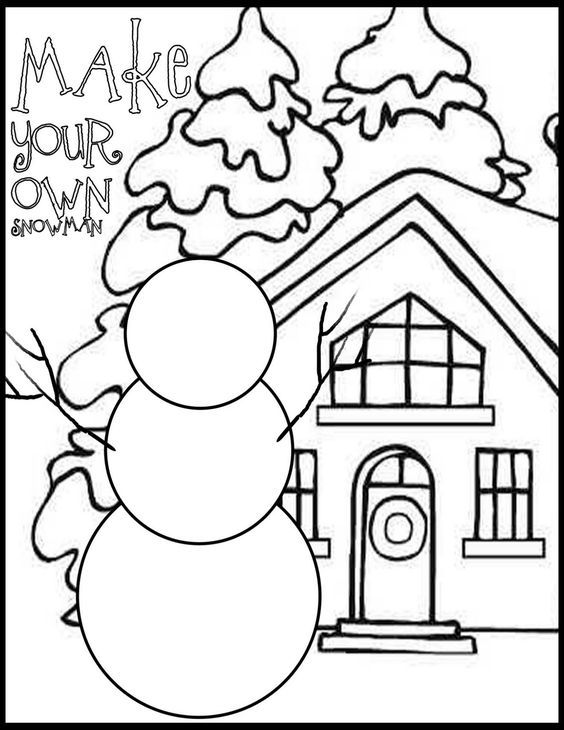 564x730 Draw Your Own Snowman Coloring