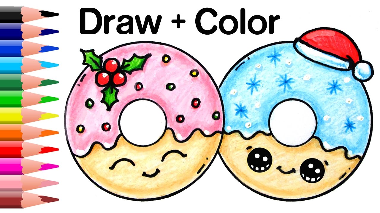1280x720 How To Draw Christmas Donuts Easy And Cute