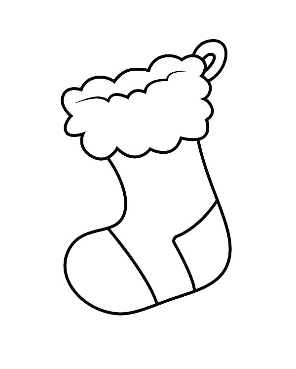 600x746 Coloring Pages Of Christmas Stockings Socks Boot Stocking Drawing