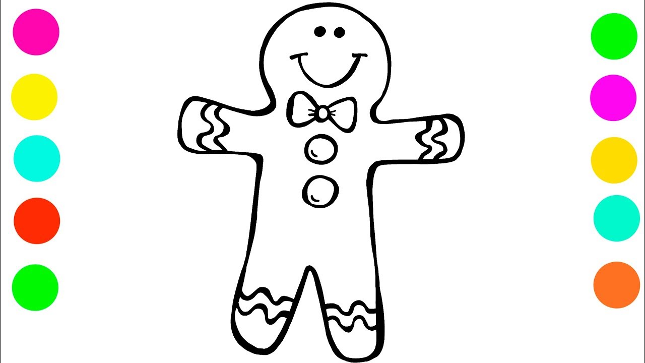 1280x720 Coloring Book For Kids Funny Christmas Cookies How To Draw