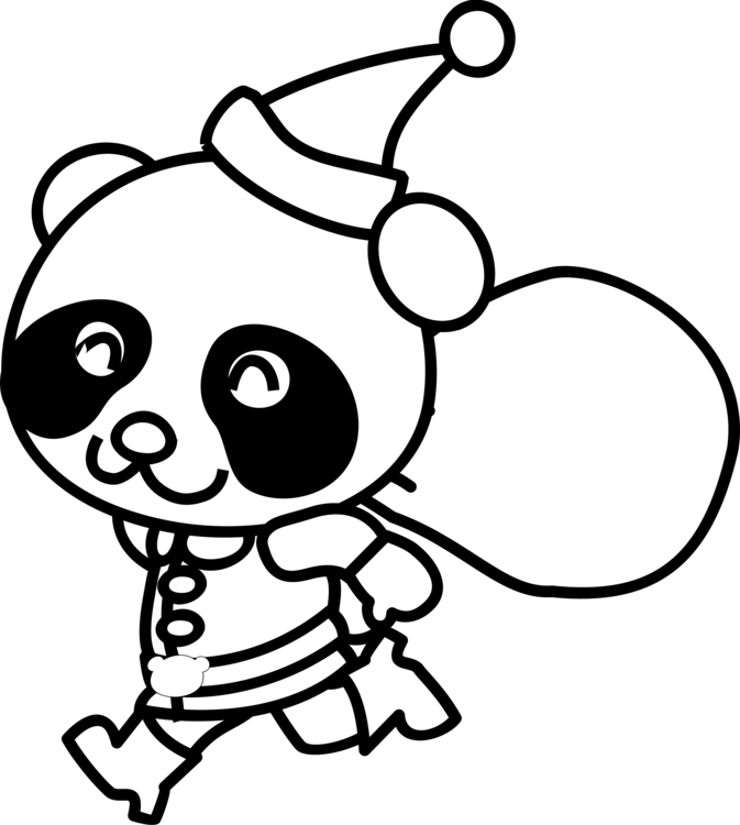 673x750 Giant Panda Bear Coloring Book Clip Art Christmas Drawing Cc0