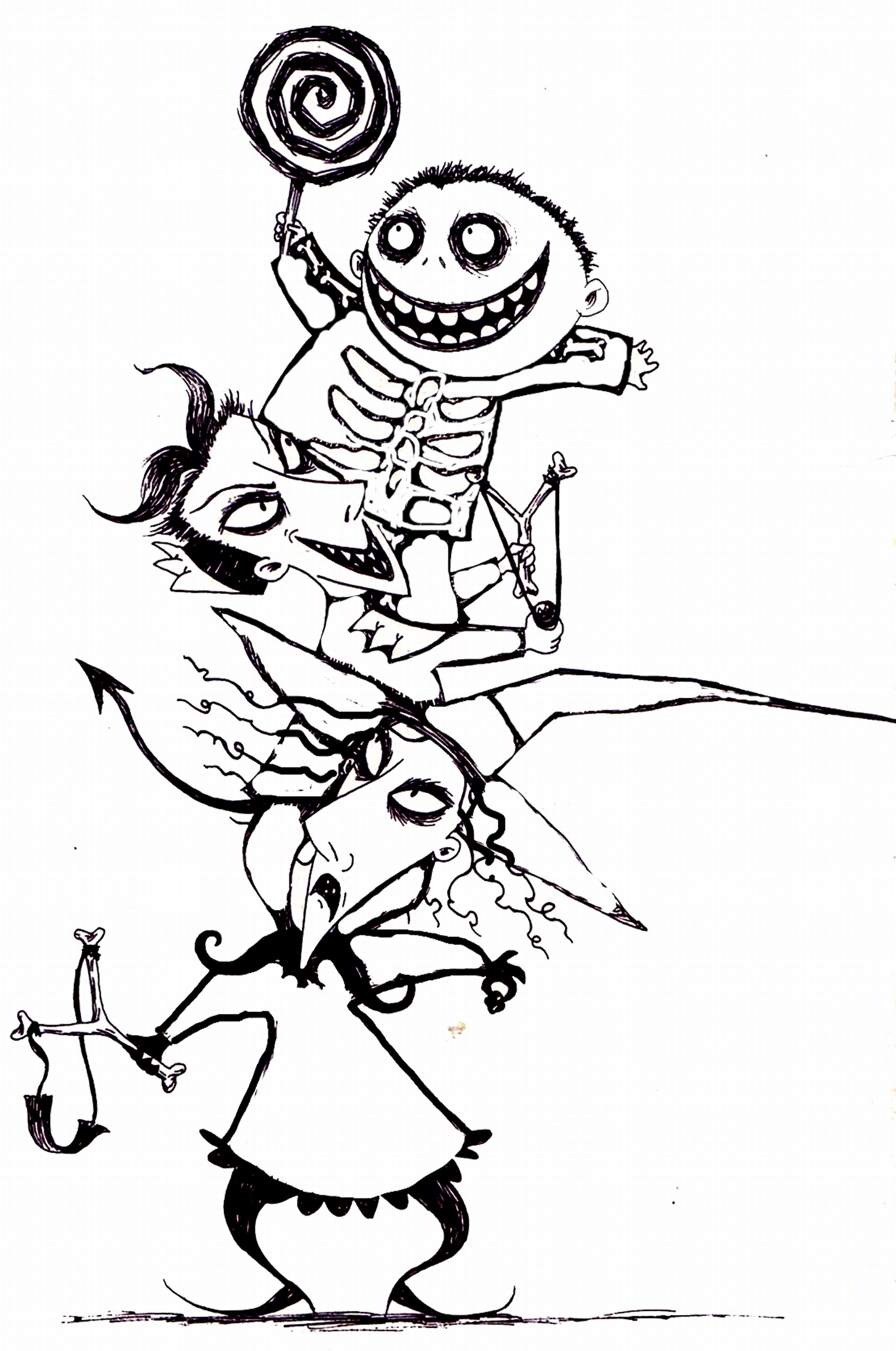 2558x3856 Nightmare Before Christmas Coloring Book Pages Color Bros