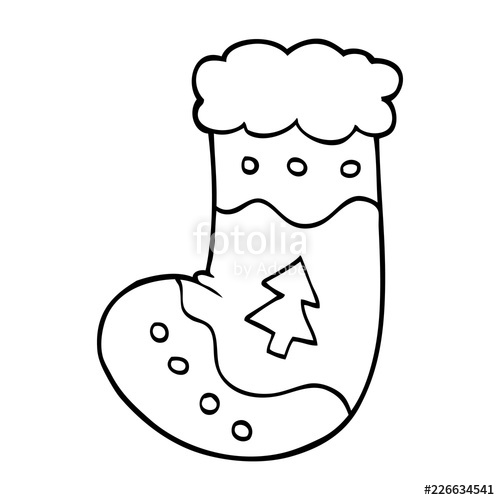 500x500 Line Drawing Cartoon Christmas Stocking Stock Image And Royalty