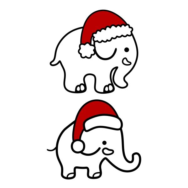 600x600 Cute Christmas Elephant Cuttable Designs Cricut Crafts