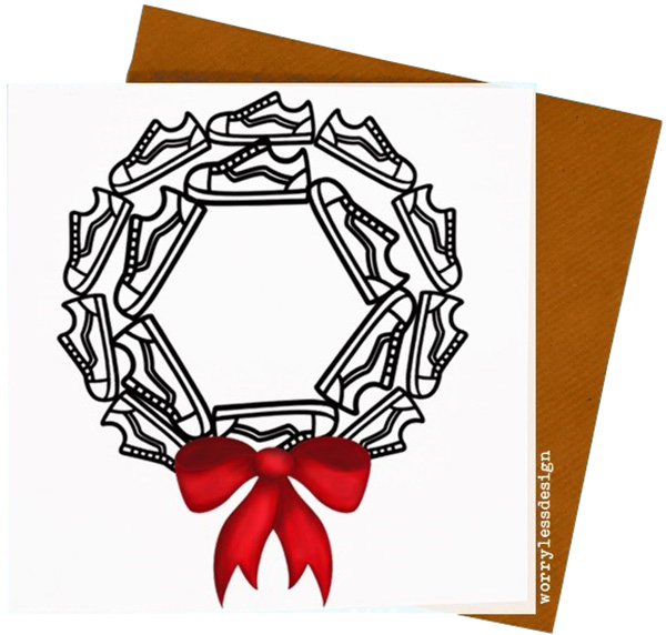 600x572 worry less designs trainer wreath christmas card gifts