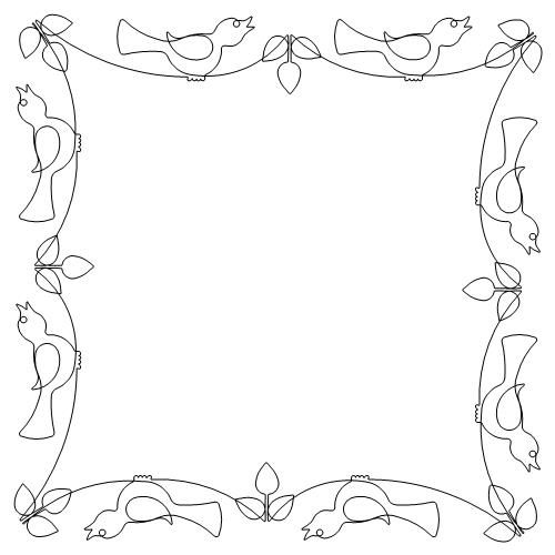 500x500 Christmas Bird Frame Anne Bright Designs