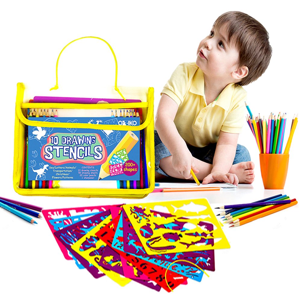 1000x1000 Drawing Stencils Art Set For Kids Templates, Decorated