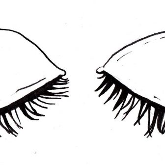 336x336 Eyes Closed Christmas Drawing Game Pencil Line Woman Activity