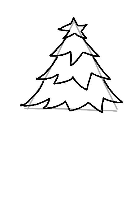 449x675 Christmas Tree Drawing Outline Best Of Draw A Christmas Tree Step