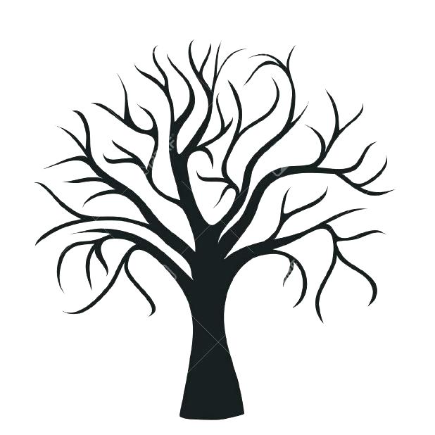 618x618 Winter Tree Silhouette Clip Art At Free For Outline Drawing