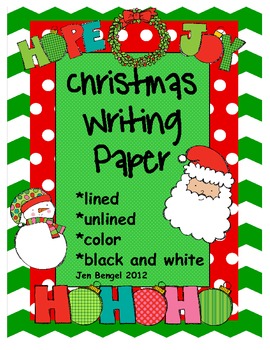 270x350 Christmas Writing Paper Lined, Unlined, Color, And Black And White