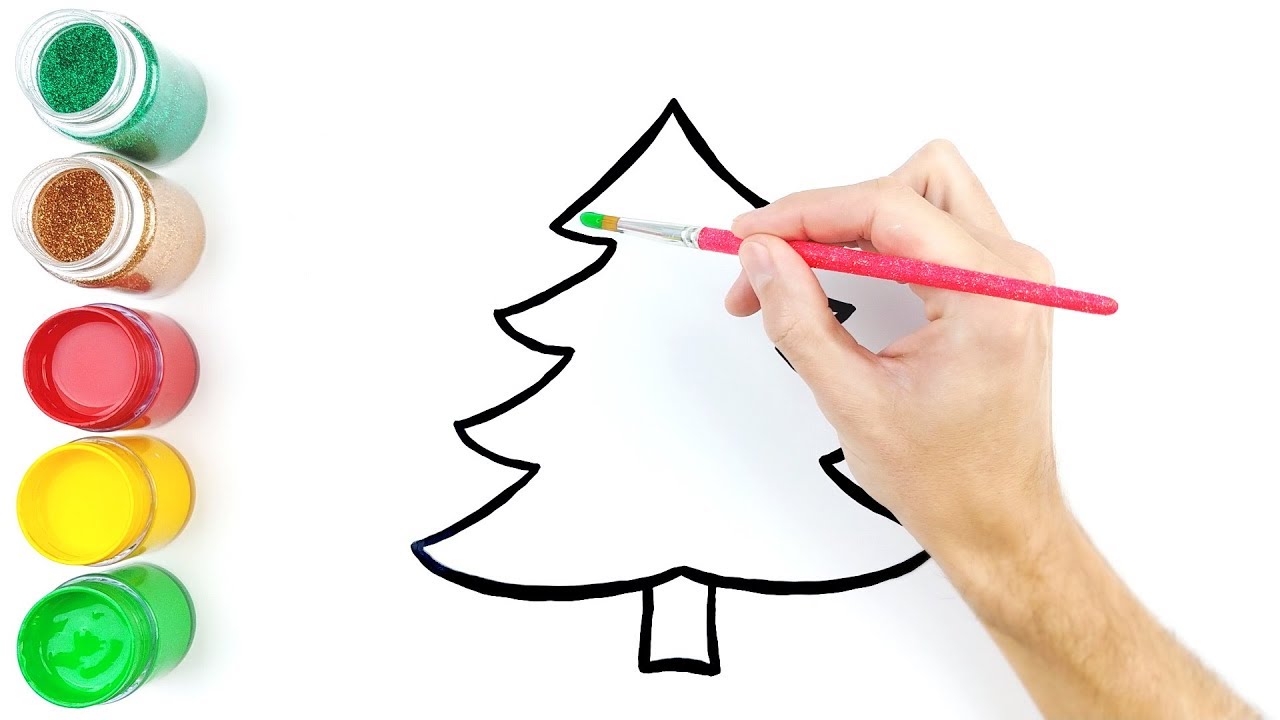 1280x720 Glitter Christmas Tree Ornaments Accessories Coloring And Drawing